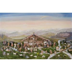Presepio Alpino con piedistallo, serie completa
