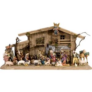 Presepio Alpino con piedistallo, serie da 15 stat.