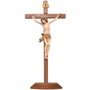 Standing crucifix - Christ's body with straight carved cross and base