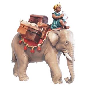 Elefant mit Gepäck und Treiber