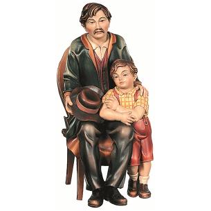 Father with boy and chair