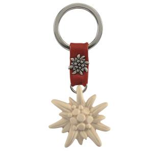 Edelweiss keychain/leather decor