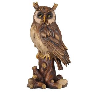 Owl on tree-trunk