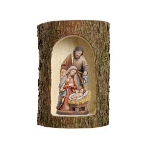 Holy Night crib in a tree trunk