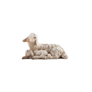 IN Schaf liegend mit Lamm schlafend