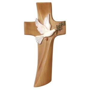 Cross with dove of peace ash wood