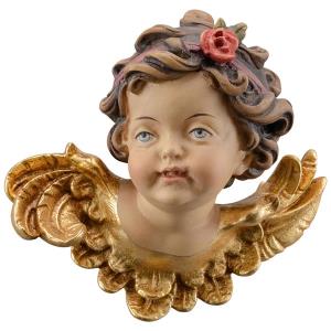 Testa d'angelo Luca con rosa destra