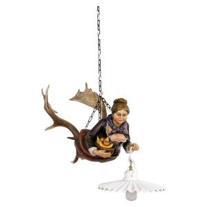 Luster donna con cesta di frutta e corna