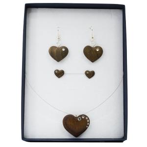 Set of jewels HEART necklace + earrings