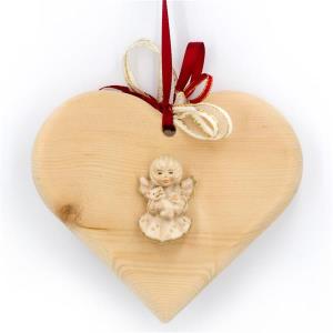 cuore in cirmolo con angelo con oraschiotto