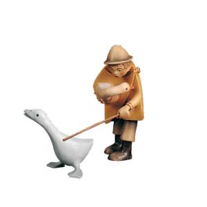 Shepherd with goose