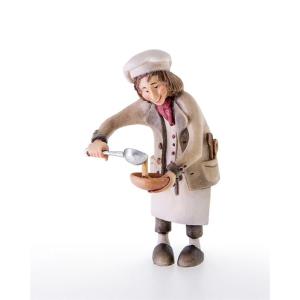 Cook with ladle and soup