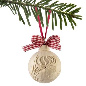Christmas ball in swiss pine with deer