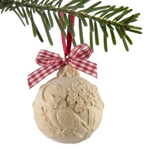 Christmas ball in swiss pine with owl