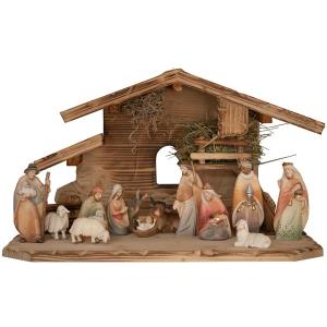 Set Morgenstern 14figurines on Tirolian Stable