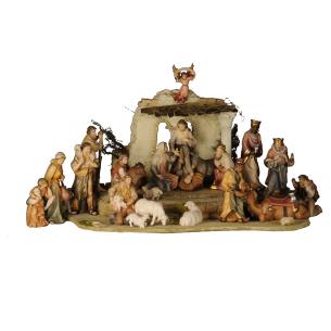 Stall Orientalisch mit 23 Figuren aus Ahorn Holz