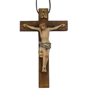 Anhänger - Kreuz mit Jesus, Holz mit Schnüre