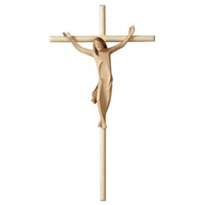 Crucifix, with cross in straight form, in wood