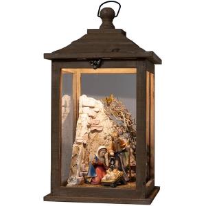 Wooden lantern with stable and family