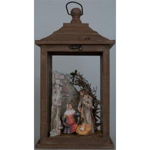 Wooden lantern with stable and family