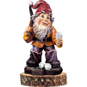 Gnome diamonds-digger on pedestal