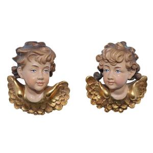 Angel heads pair