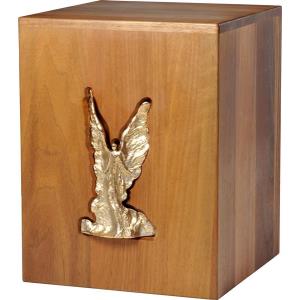 Urne "Engel des Trostes" - Nussholz - 28,5 x 22 x 22 cm