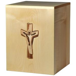 Urna "Crocefisso" - legno di acero - 28,5 x 22 x 22 cm