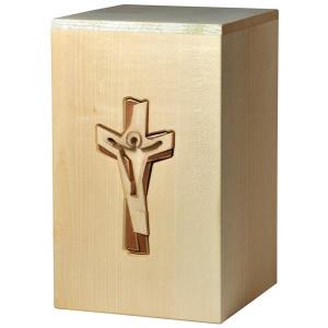 Urna "Crocefisso" - legno di acero - 28,5 x 17,5 x 17,5 cm