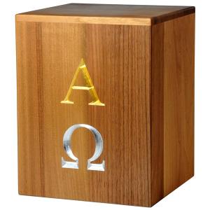 Urna "dall'inizio alla fine" - legno di noce - 28,5 x 22 x 22 cm