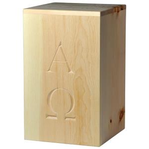 Urn "from the beginning to the end" - Swiss pine wood - 11,22 x 6,88 x 6,88 inch