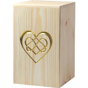 Urna "Amore eterno" - legno di cirmolo - 28,5 x 17,5 x 17,5 cm