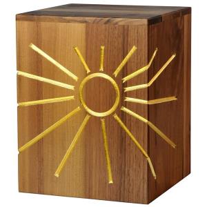 Urn "Eternal light" - walnut wood - 11,22 x 8,66 x 8,66 inch