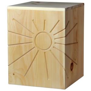 Urn "Eternal light" - Swiss pine wood - 11,22 x 8,66 x 8,66 inch