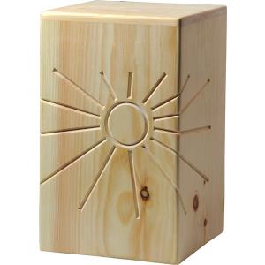 Urn "Eternal light" - Swiss pine wood - 11,22 x 6,88 x 6,88 inch