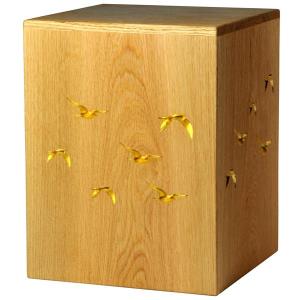 Urn "Toward paradise" - oak wood - 11,22 x 8,66 x 8,66 inch