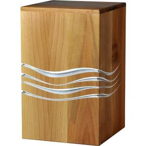 Urn "Toward paradise" gold - Swiss pine wood - 11,22 x 6,88 x 6,88 inchm