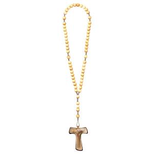 Rosenkranz Exclusive Holzton mit Kreuz des Frieden Tau