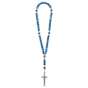Rosenkranz Exclusive Marmoriert Blau mit Papstkreuz