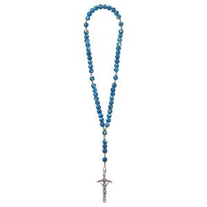 Rosenkranz Exclusive Marmoriert Blau mit Papstkreuz