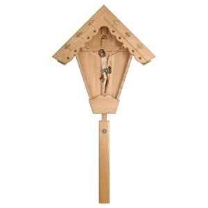 Crucifix Baroque - Field cross Larch -  Linden wood carved