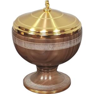 Pyx chalice wood nut with lid 12x12cm