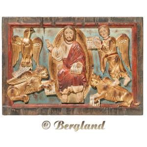 Relief romanisch mit Jesus und Evangelisten