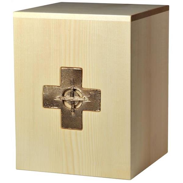 Urne "Kreuz" - Ahornholz - 28,5 x 22 x 22 cm - Zusammengesetzt