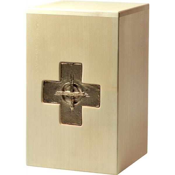 Urne "Kreuz" - Ahornholz - 28,5 x 17,5 x 17,5 cm - Zusammengesetzt