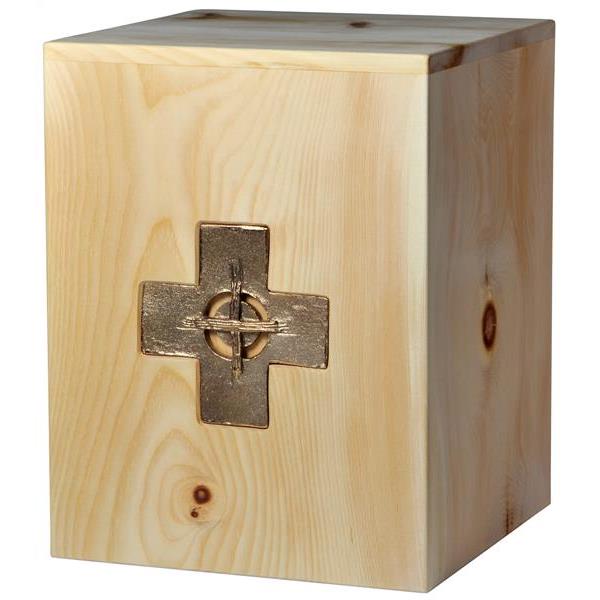 Urne "Kreuz" - Zibenholz - 28,5 x 22 x 22 cm - Zusammengesetzt