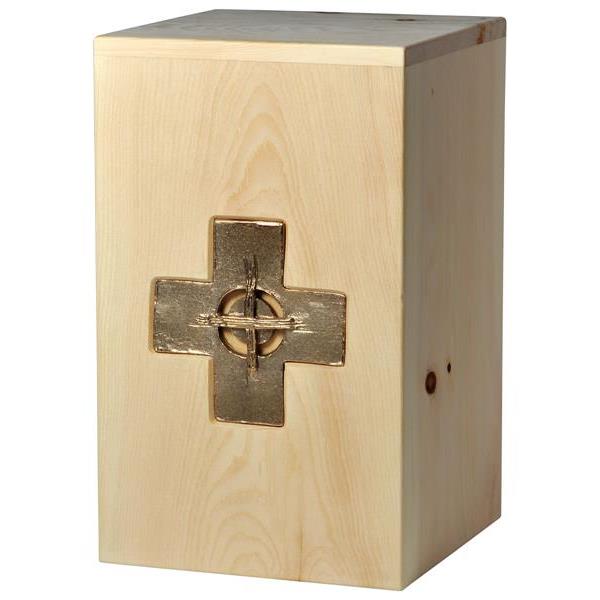 Urne "Kreuz" - Zibenholz - 28,5 x 17,5 x 17,5 cm - Zusammengesetzt