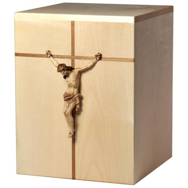 Urne "Christus" - Ahornholz - 28,5 x 22 x 22 cm - Zusammengesetzt