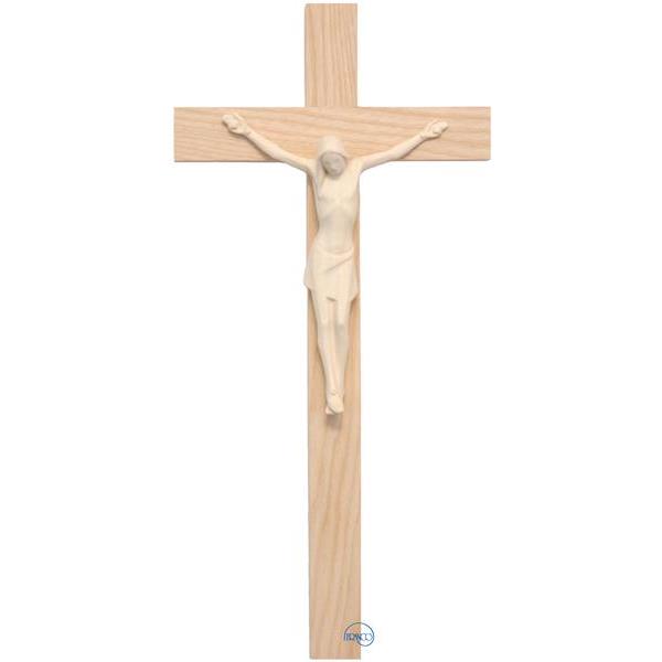 Kruzifix stilisiert - Korpus mit geradem Kreuz - natur