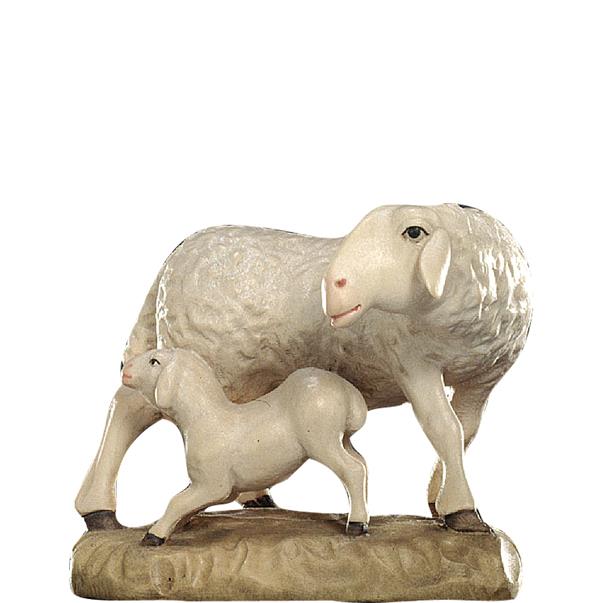 Schaf mit Lamm - lasiert